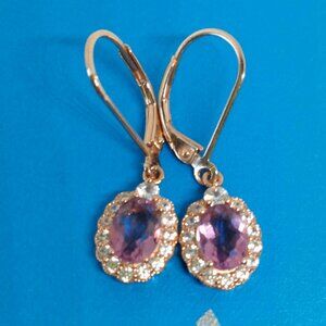 Fluorite earrings in rose gold!